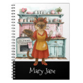 猫  専業主婦が台所で料理をしている ノートブック (正面)