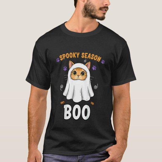 猫+幽霊+かわいい+ハロウィン+猫+ネタ+Tシャツ Tシャツ (正面)