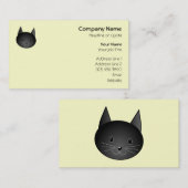 猫。 愛らしく黒いキティ 名刺 (正面/裏面)