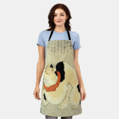 猫、日本の国芳、浮世絵 エプロン (着用した状態)