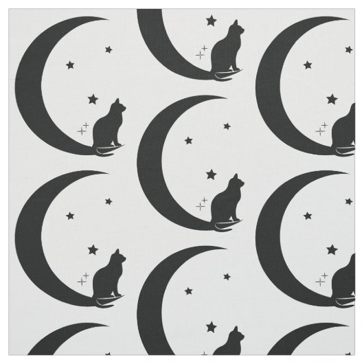 猫、星および月 ファブリック (見本)
