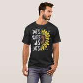 猫+昼寝+ひまわり 愛猫家 ペットグッズ Tシャツ (正面フル)
