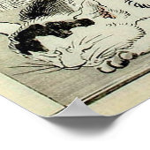 猫、暁斎ネコ、共斎、浮世絵 ポスター (角)