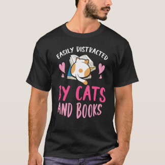 猫+本+に気を取られがち 猫好き ねこ 猫グッズ Tシャツ