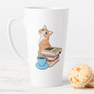 猫、本、コーヒーかわいいコーヒーマグ カフェラテマグ