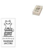 猫 & 本 現代キュート あなたの本の図書館から ラバースタンプ (押印)
