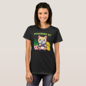猫+植物+タコスで動く面白いゲーム Tシャツ (正面フル)
