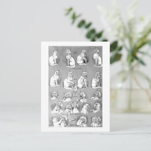 猫, 求婚と結婚, 花嫁, ルイス・ウェイン ポストカード (スタンド正面)