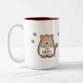 猫-滞在Pawsitiveが付いているかわいいコーヒー・マグ! ツートーンマグカップ (左)