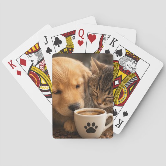 猫 犬 コーヒー トランプ (裏面)