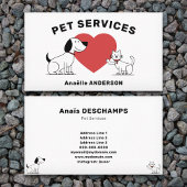 猫・犬・ハート- Pet Services 名刺