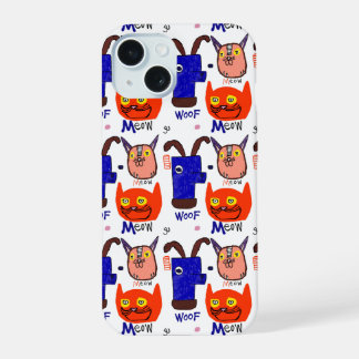 猫+犬 フォンケース iPhone 15ケース