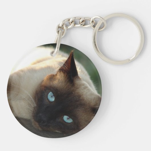 猫、犬、ペットフォトキーチパーソナライズされたェイン キーホルダー (裏面)
