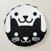 猫 犬 陰陽 ペット ラウンドクッション (裏面)