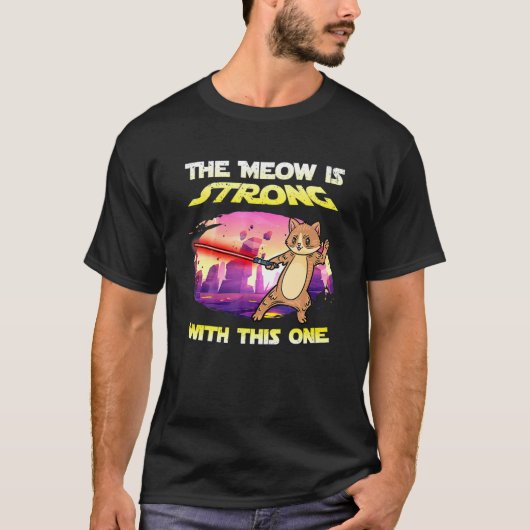 猫+猫の飼い主+猫 Tシャツ (正面)