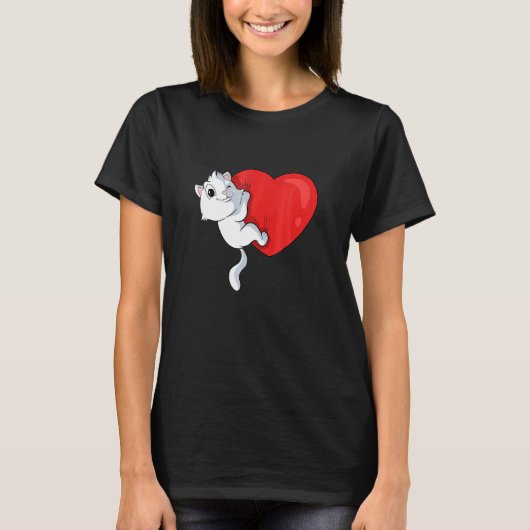 猫 猫好き にゃんこ大好き 猫の心 Tシャツ (正面)