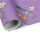 猫-猫--を対きゅうりの恐怖おびえさせるきゅうり ラッピングペーパー (ロールコーナー)