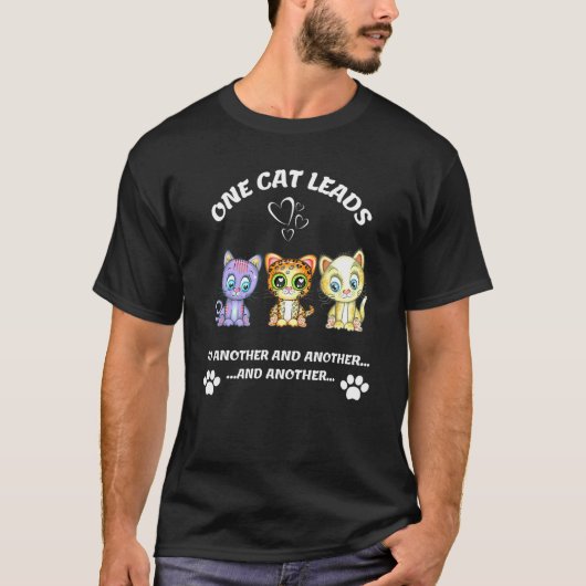 猫+猫+子猫+二日酔い Tシャツ (正面)