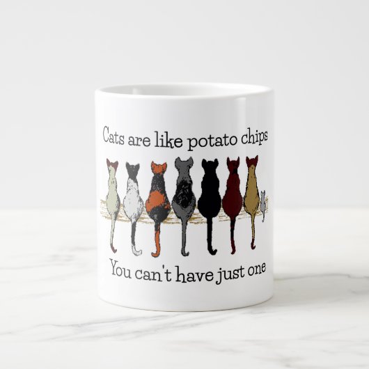 猫、猫、猫、そして子猫の巨大なコーヒーマグ ジャンボコーヒーマグカップ (正面)