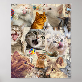 猫 猫 猫... 猫コラージュポスター ポスター