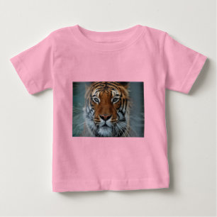 猫+猫+野生+ストライプ+プリント+DIY+記念日 ベビーTシャツ