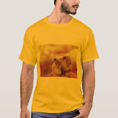 猫+猫+野生+ストライプ+プリント+DIY+記念日 Tシャツ (正面)