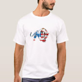 猫+猫+野生+ストライプ+プリント+DIY+記念日 Tシャツ (正面)