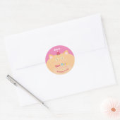 猫「甘えん坊すぎる」誕生日パーティーピンク ラウンドシール (封筒)