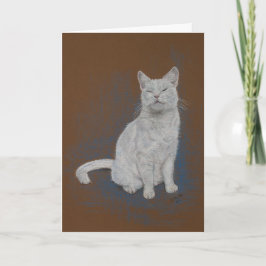 猫、白、ハッピーバースデー、芸術 カード