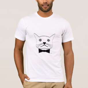 猫 – 目おもしろいの十字カッコいい猫 Tシャツ