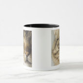 猫(目の焦点)のクローズアップ マグカップ (中央)