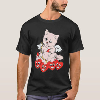 猫 矢印 ハート バレンタインデー かわいい 子猫 キティ L Tシャツ