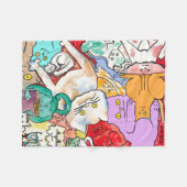 猫! 私は猫を愛します!  毛布 フリースブランケット (正面(横))