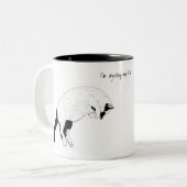 猫、私は私の生命、動物のマグを無駄にしています ツートーンマグカップ (正面左)