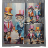 猫 – 秋 シャワーカーテン (正面)