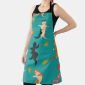 猫、紅葉、かわいいパターン エプロン (インサイチュ)