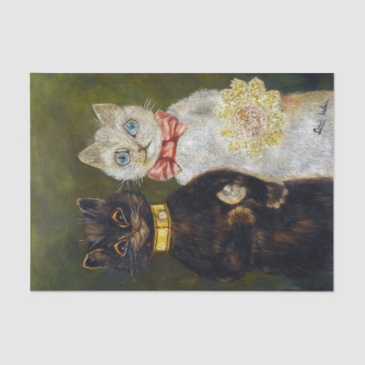 猫、結婚結婚、花嫁、ルイ・ワイン 薄葉紙 (正面)