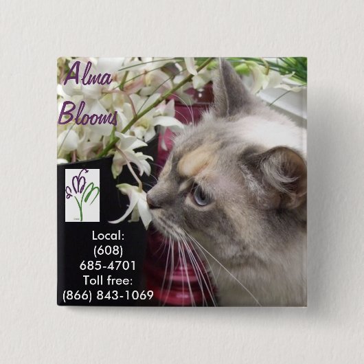 猫 缶バッジ (正面)