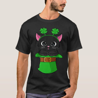 猫 聖パトリックの日 小鬼 シャムロック 子猫 女子 Tシャツ