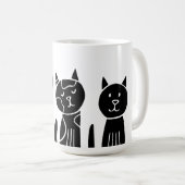 猫，自然,スケッチ コーヒーマグカップ (正面右)
