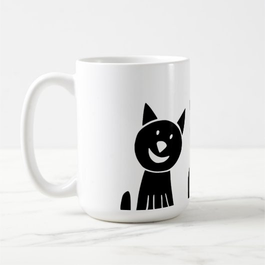 猫，自然,スケッチ コーヒーマグカップ (左)
