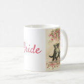 猫-花嫁--を結婚するヴィンテージ コーヒーマグカップ (正面右)