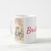 猫-花嫁--を結婚するヴィンテージ コーヒーマグカップ (正面左)