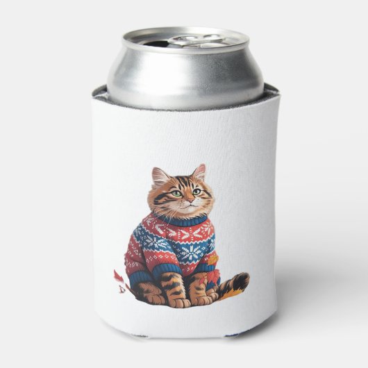 猫+葉っぱ+落ちる+こんにちは+秋+面白い+猫+子猫+愛好家 缶クーラー (缶正面)