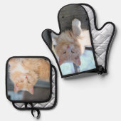 猫 鍋つかみ&鍋敷きセット (正面/裏面)