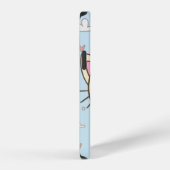 猫+雲+ハート+テクスチャ+子猫 iPhoneケース (右側面)