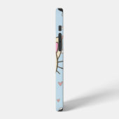 猫+雲+ハート+テクスチャ+子猫 iPhoneケース (左側面)
