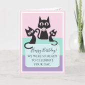 猫！面白い！かわいい誕生日カード カード (正面)