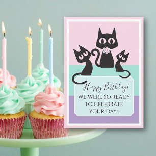 猫!面白い!かわいい誕生日カード カード