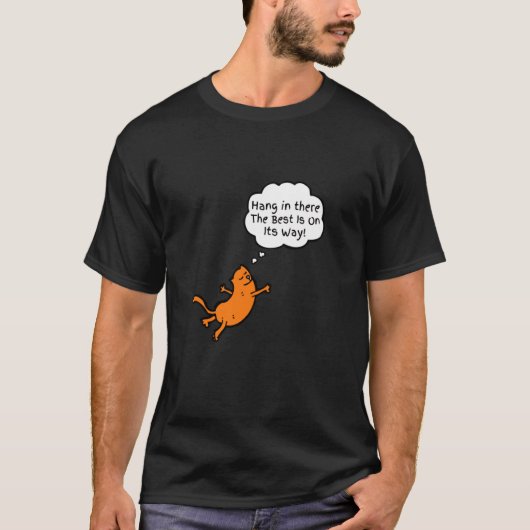 猫、頑張って Tシャツ (正面)
